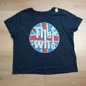 The Who - Distressed Union Jack Logo - New Women's 4X Black T-Shirt
